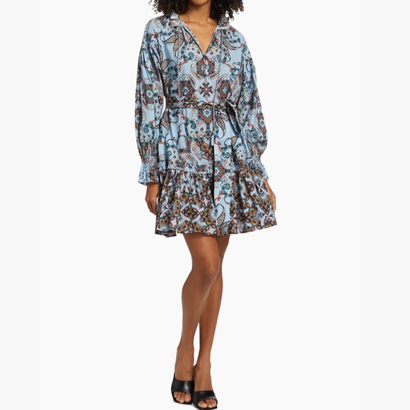 Cara Cara Poppy Paisley Belted Minidress - Picture 6 of 7